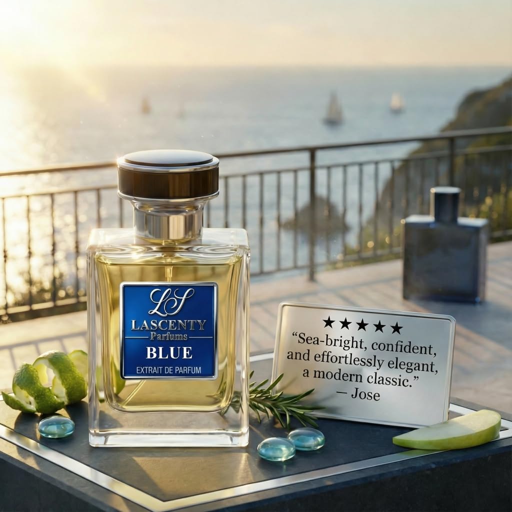 LaScenty BLUE Cologne Inspired by BLEU DE Chnl for Men (1.7oz / 50ml) | Extrait de Parfum | Long-Lasting Fresh Woody Aromatic Scent | Signature Bold Perfume | Luxury Fragrance
