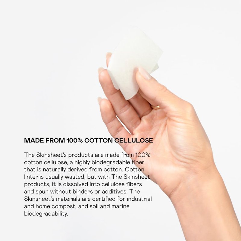 The Skinsheet Multiuse Facial Sheets, Toner Applicator Pads, Dry Toner Pads Lint Free, Dry Wipes, Makeup Remover Cloths Disposable, Face Sheets, Lint-Free, Ultra Soft, Made in USA, 70 Count.
