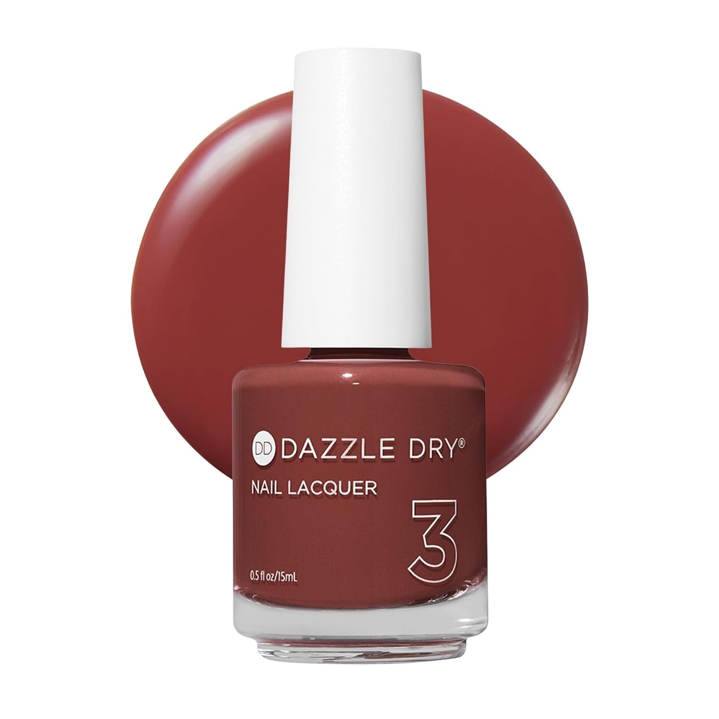 Dazzle Dry Nail Lacquer - Cinnamon Spice Full-Coverage Cream | Cozy Muted Red (0.5 fl oz)