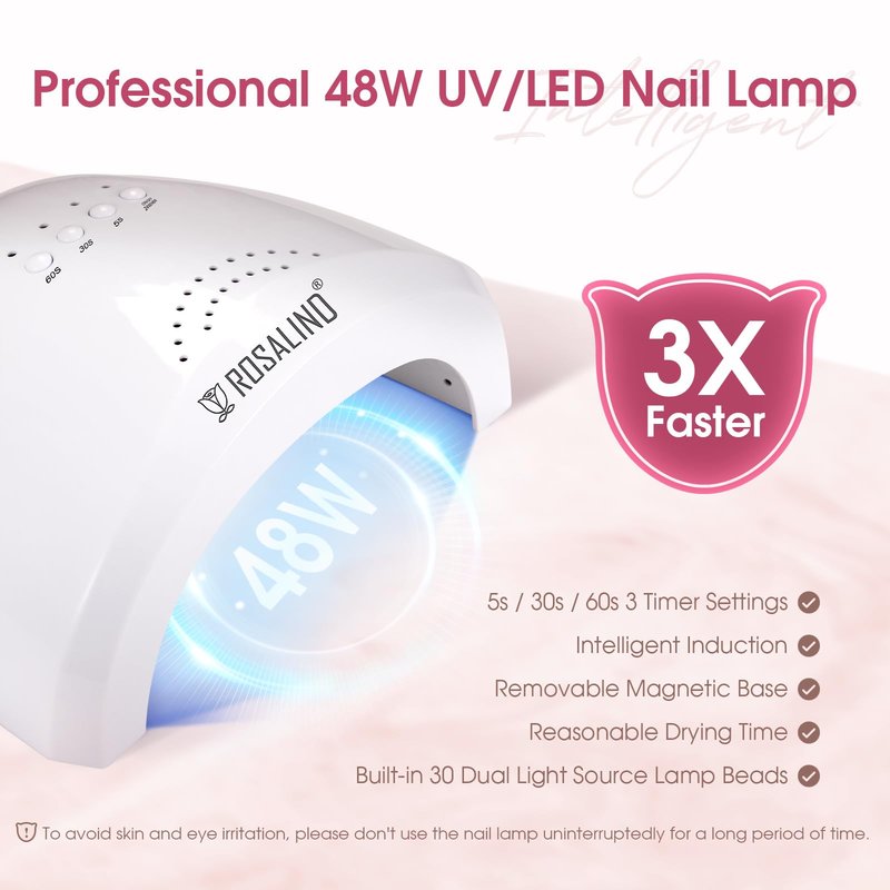 ROSALIND Poly Nail Gel Kit -20 Colors + 72Nail Art Accessories Kit, Nude Clear Poly Nail Gel Nail Kit Starter Kit with Big U V Lamp Slip Solution for Pink Nail Extensions Gel Dual Forms Nail Brush