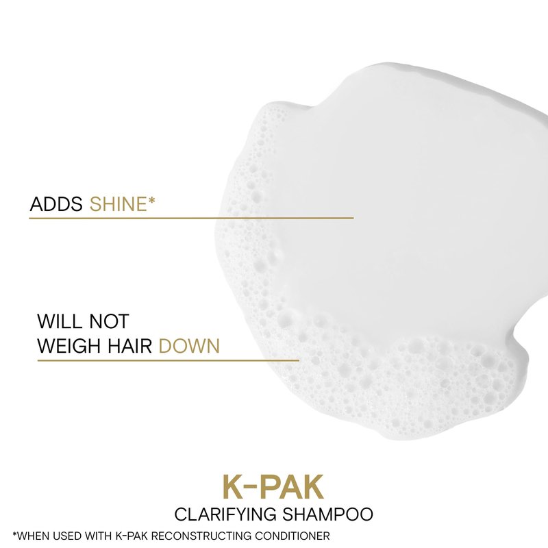K-PAK Daily Clarifying Shampoo to Remove Chlorine & Buildup | For Damaged Hair | Repair & Prevent Breakage | Boost Shine | With Keratin & Guajava Fruit Extract | 10.1 Fl Oz