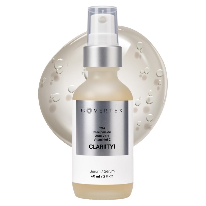 Govertex Clarity Vitamin C Serum - 3% Tranexamic Acid, 10% Vitamin C (SAP), 3.5% Niacinamide & Aloe Vera. Discoloration & Brightening Serum. Evens Skin Tone. Fragrance Free. 2fl oz.