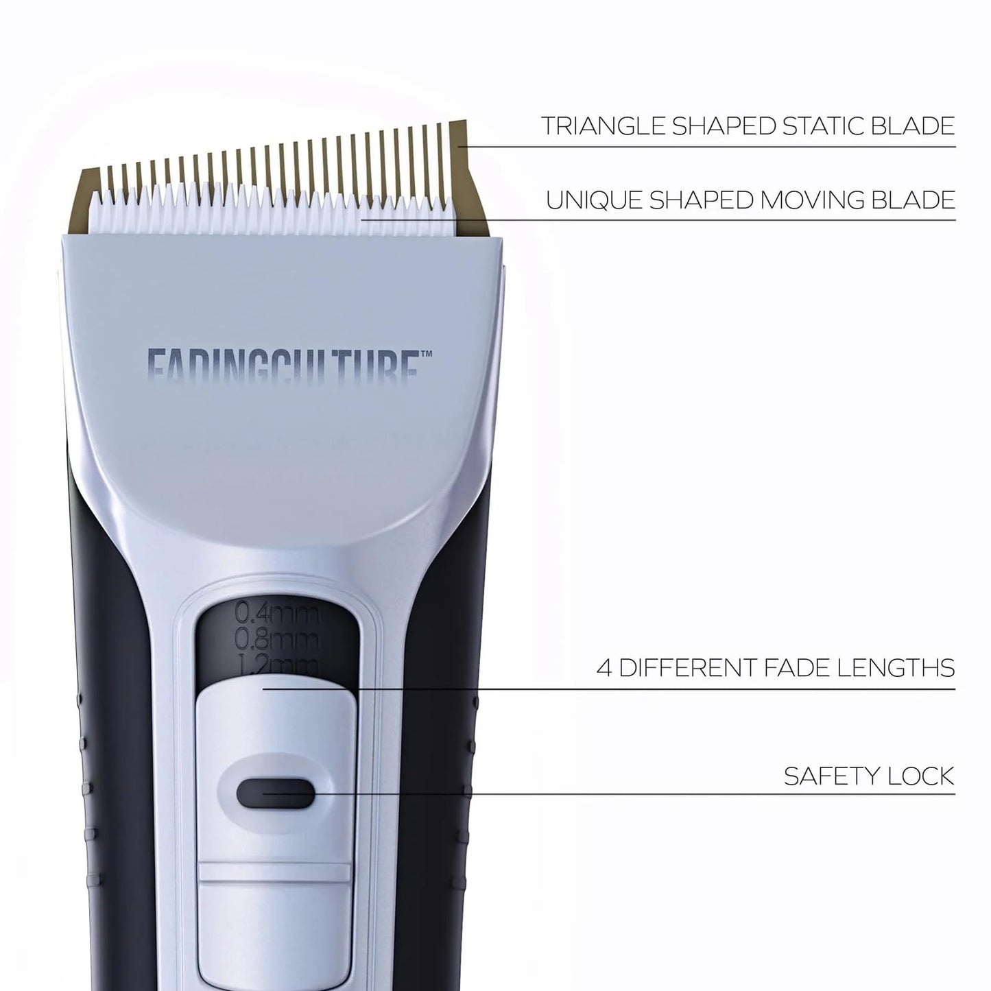 Fadify 2.0 Cordless Hair Clipper with Precision Guards, Hair Trimmer for Professional Home Use, Ceramic Blades, Rechargeable Battery & LED Display, Beard Trimmer, Eco-Friendly Design