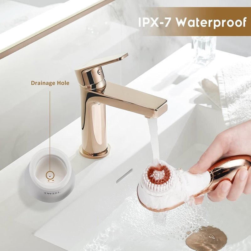 Electric Face Brush Scrubber - Rechargeable IPX-7 Waterproof Exfoliator | 4 Brush Heads for Deep Cleansing & Massaging