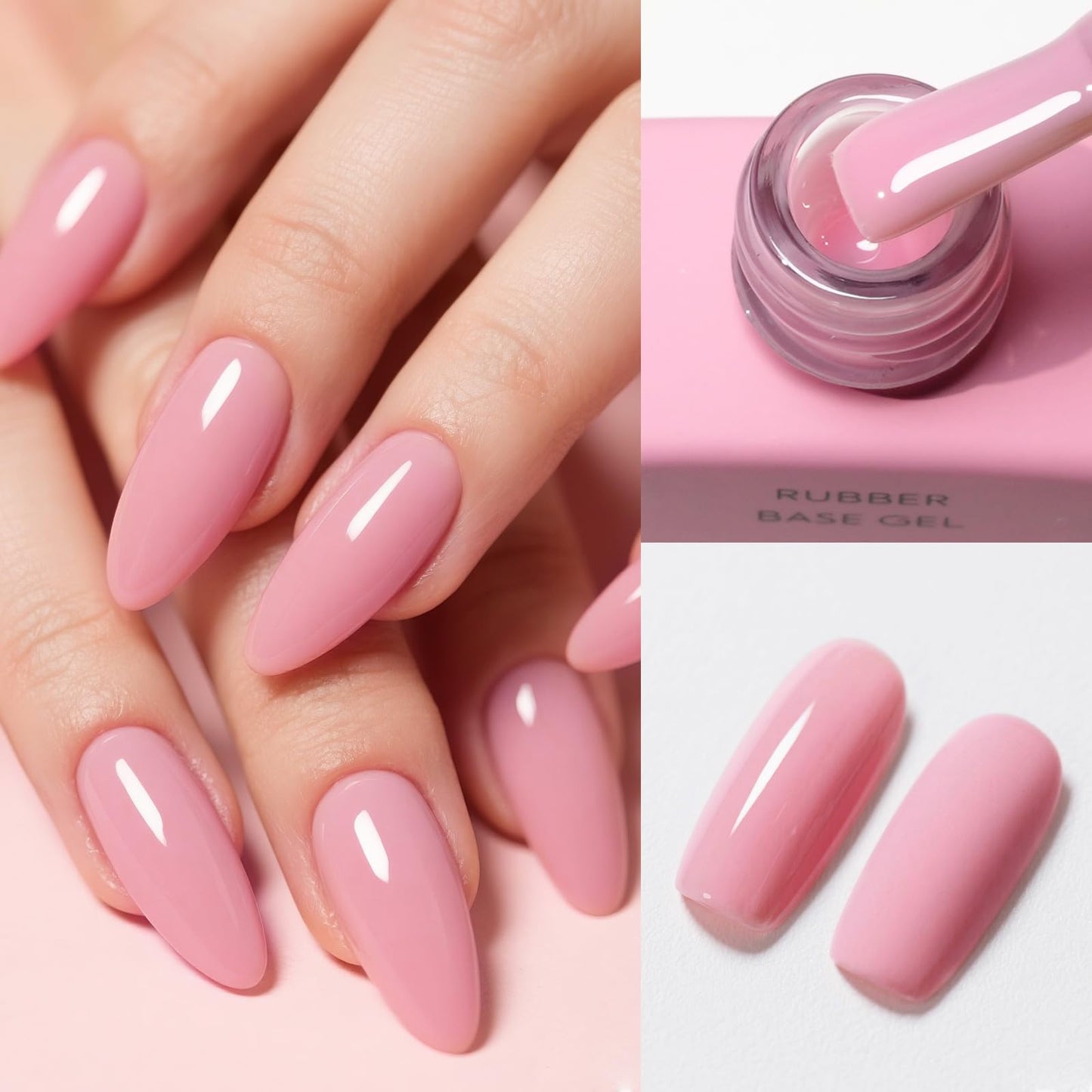 CANNI Rubber Base Gel Set - 6 Colors Milky White Clear Pink Nude Builder Nail Gel for Nail Strengthening, Soak Off UV LED for Natural Nails, DIY Manicure Salon Use Women & Girls