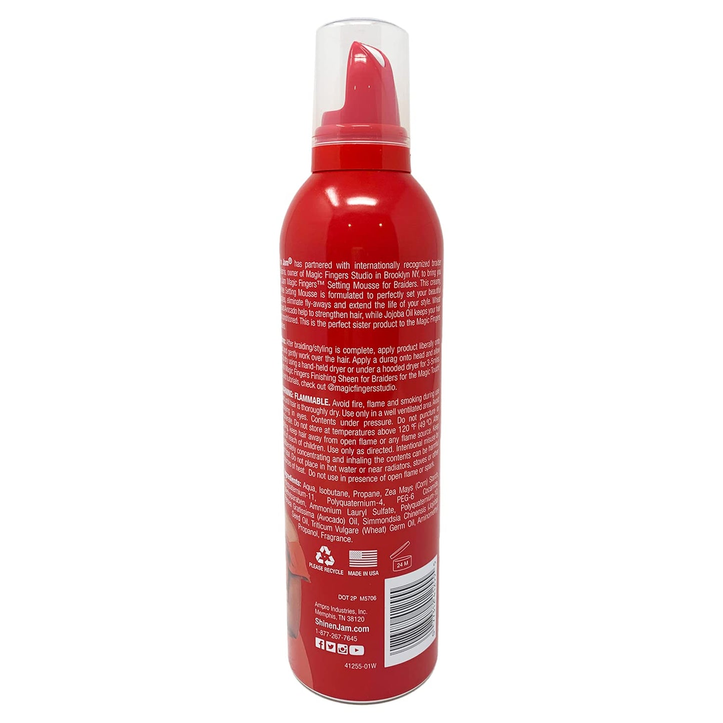 Ampro Shine-N-Jam Magic Fingers Setting Mousse For Braiders (Pack of 6)