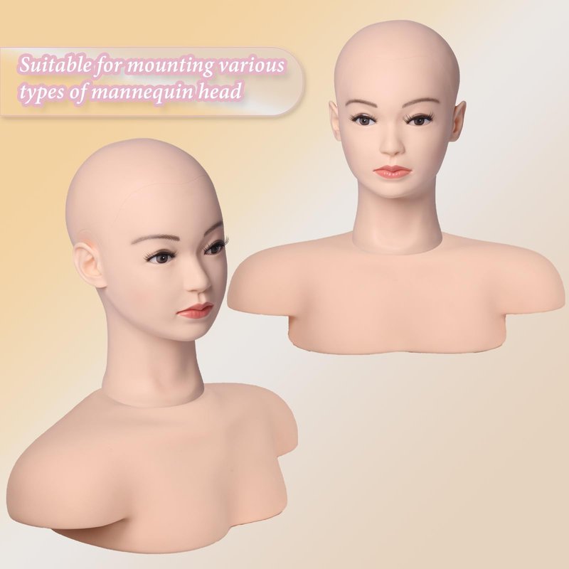 Newshair Mannequin Head Stand, Shoulder Mannequin Cosmetology and Hairdressing Training in Home and Salon Settings Shoulder Support, Shoulder Model Professional Mannequin Head Display Stand Base