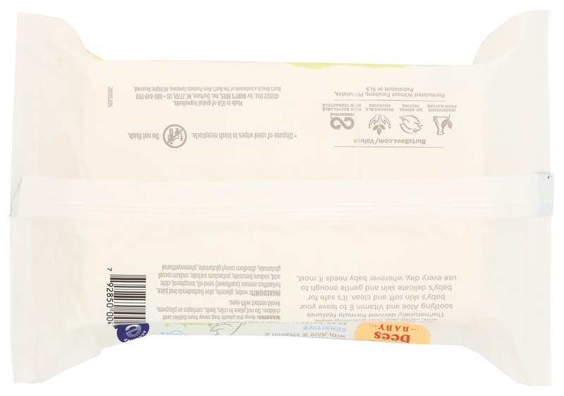 Burt's Bees Baby Chlorine-Free Wipes, 72 Count (Pack of 1) - Packaging May Vary