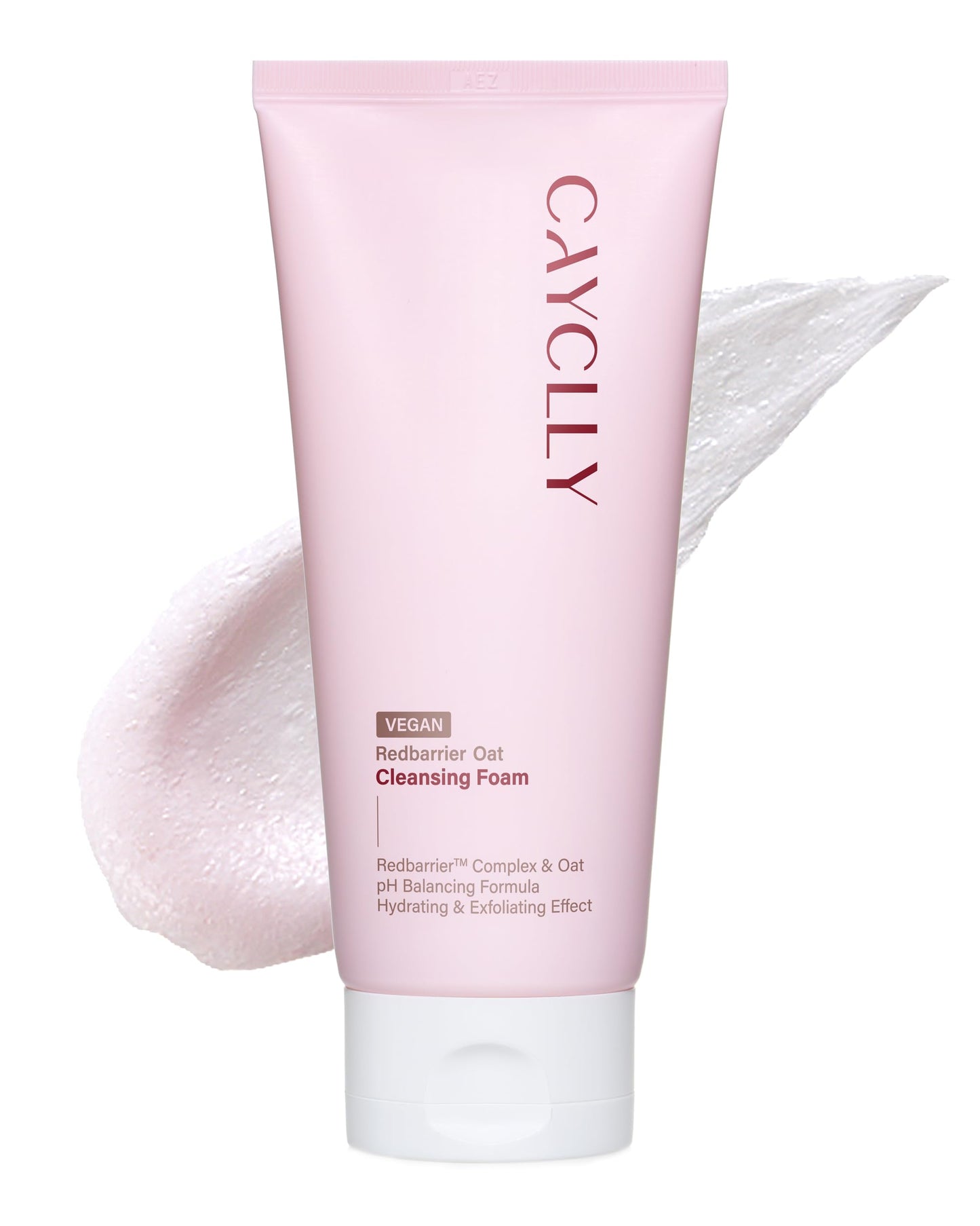 CAYCLLY Redbarrier Oat Cleansing Foam | Gentle Hydrating Face Wash with LHA, PHA & Hyaluronic Acid | Low-pH Korean Cleanser for Daily Use, Pore Care & Removing Impurities, 5.07 fl. oz.