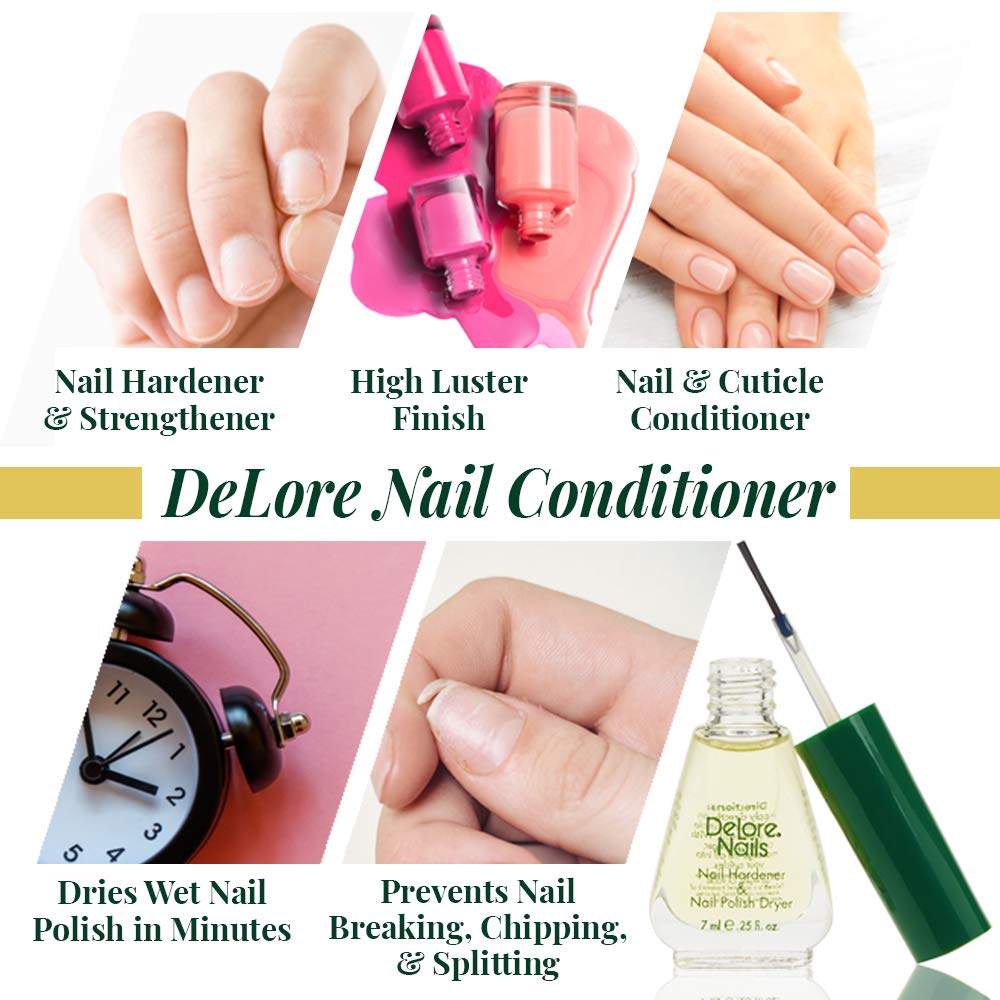 Delore for Nails Organic Nail Hardener and Nail Polish Dryer, .25-Ounce (Pack of 2) by Delore for Nails