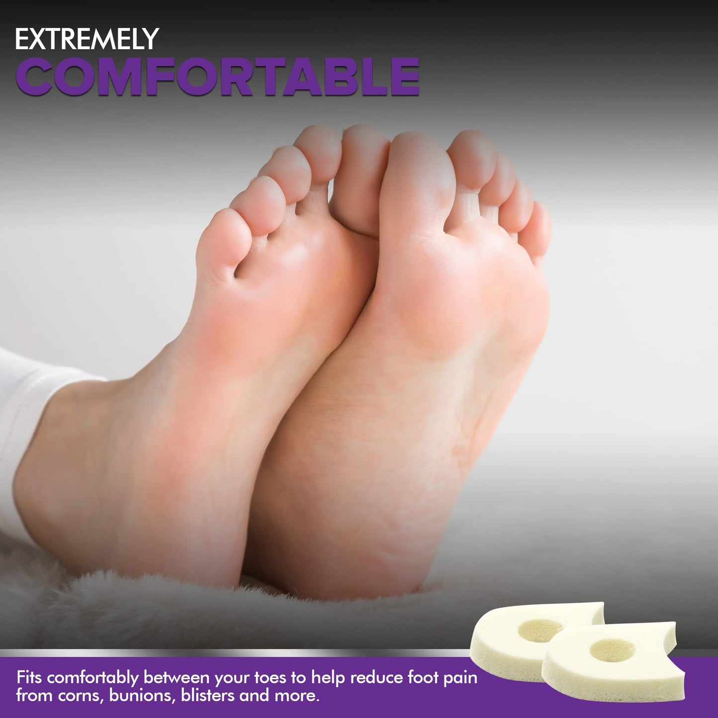 Foam Toe Separators for Women and Men, Made in USA 1/4 Inch, 50 Pack