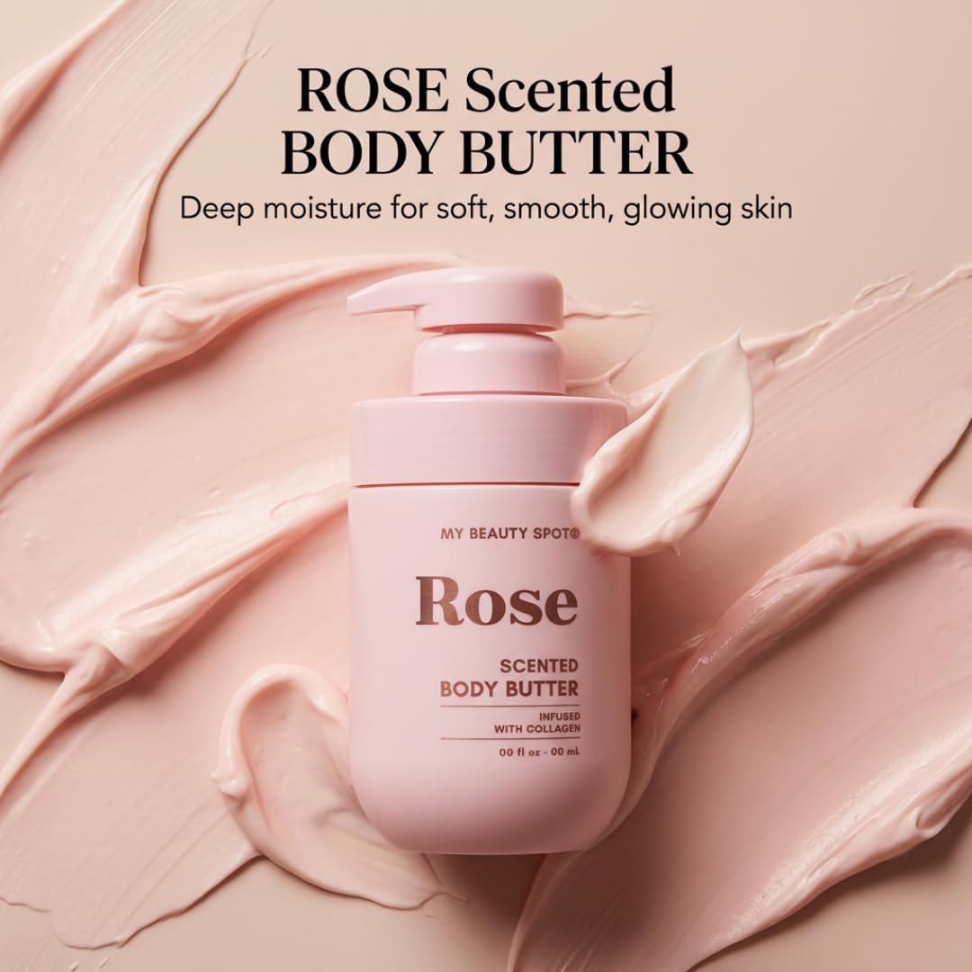 My Beauty Spot Scented Body Lotion for Women - Rose Scented Body Butter, Natural Lotion for Women to Smell Good, Skin Moisturizer Infused with Collagen - Extra Large 510 ml.