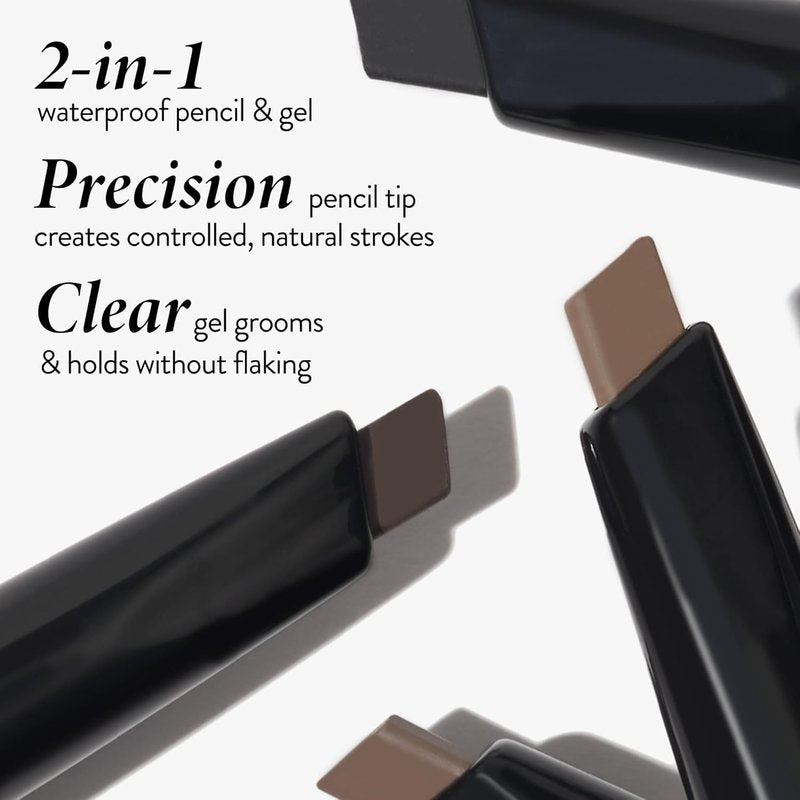 Laura Geller Waterproof Eyebrow Pencil & Brow Gel - Taupe | Fills Sparse Brows, Defines & Sets, Smudge-Proof
