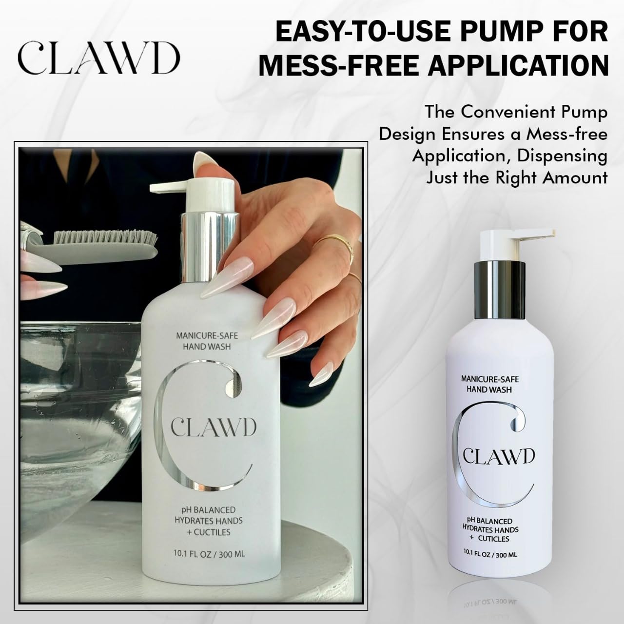 Antibacterial Hand Soap for Women - Gentle Manicure-Safe Hand Wash with Moisturizing Formula - Ideal for Maintaining Manicures, Premium Hand Soaps for Soft and Clean Hands | 300ml/10.14floz
