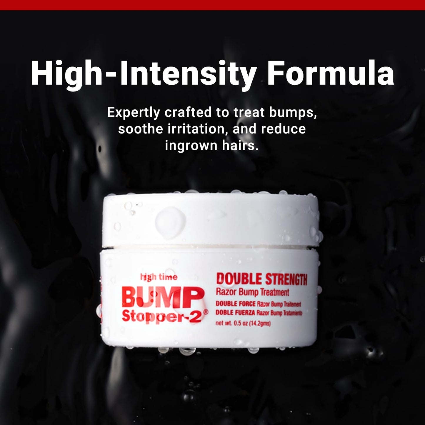 High Time Bump Stopper 2 Double Strength Ingrown Hair Cream for Face and Body | Aftershave Lotion for Men and Women | Razor Bump Balm | 0.5 OZ (5 Pack)