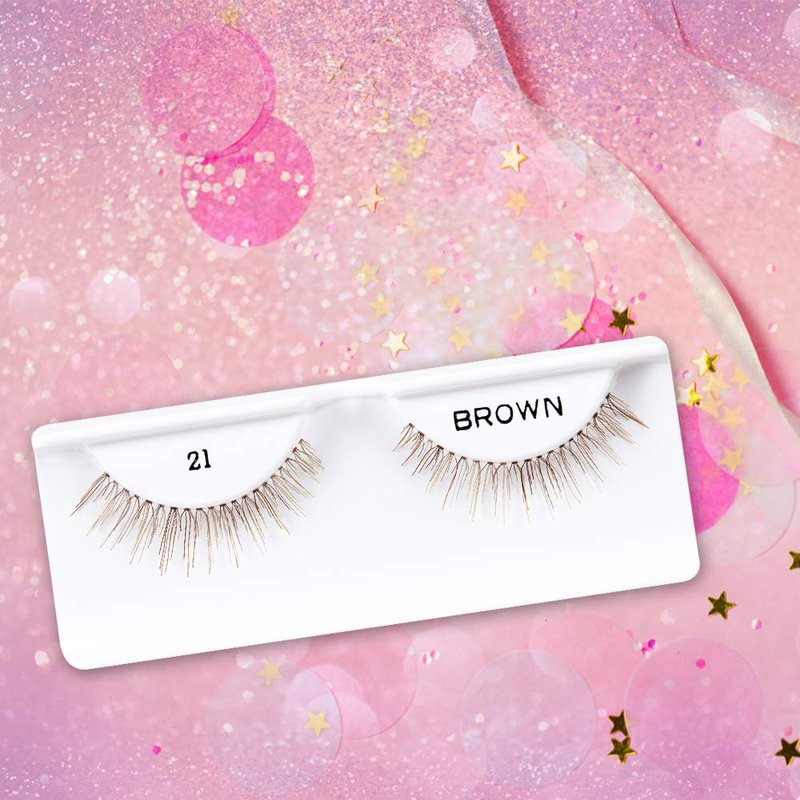Andrea False Lashes | Style 21 Brown - Natural Look, Lightweight & Comfortable, 4 Pairs