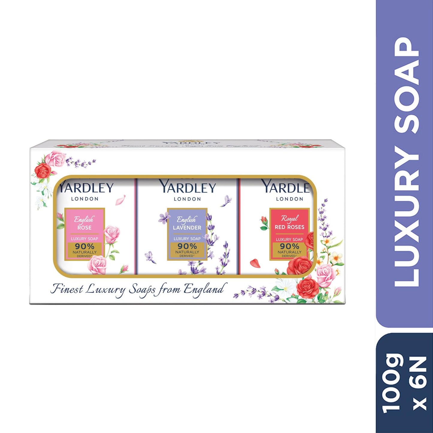Yardley London Luxury Soap - Moisturizing & Fragrant | 100g, Pack of 6