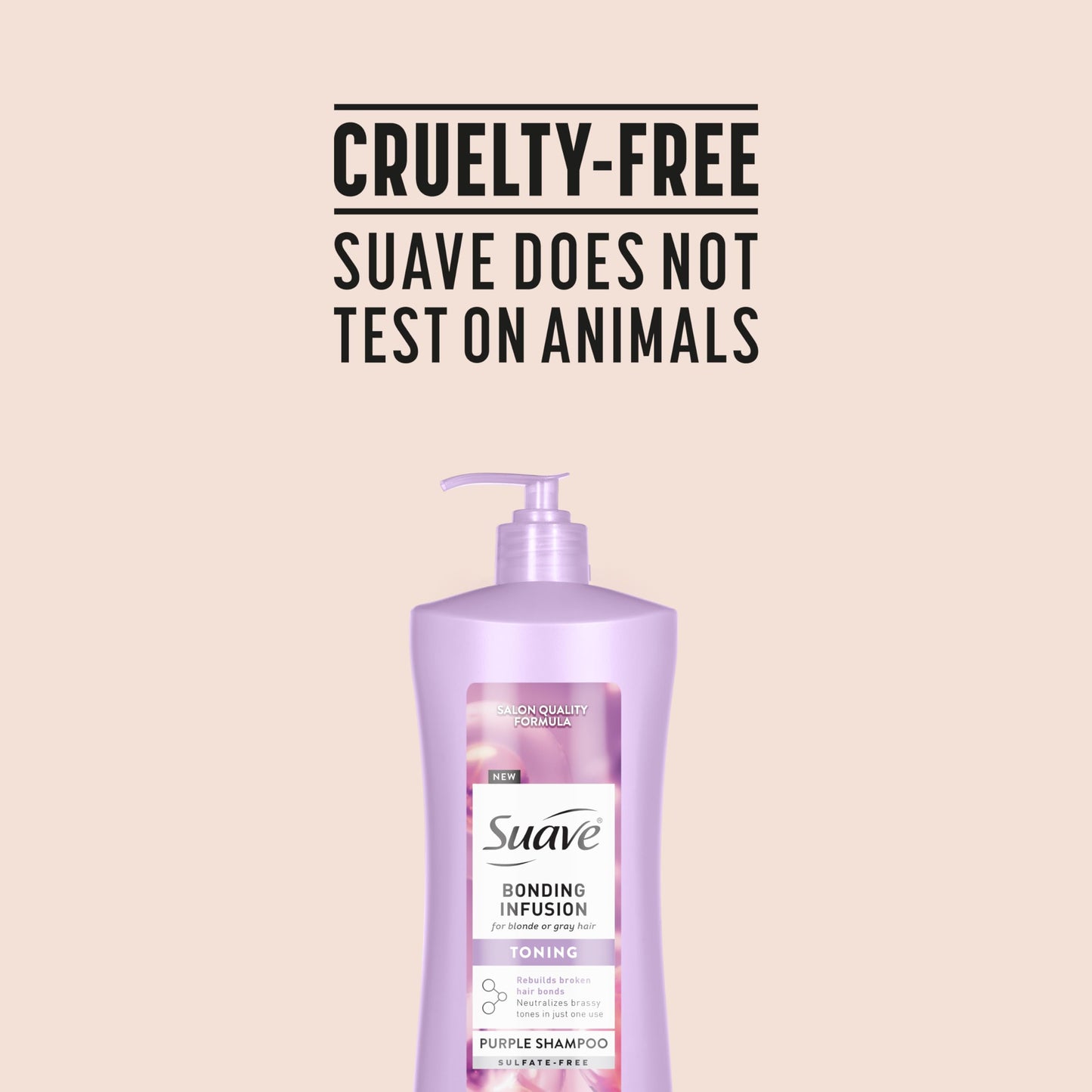 Suave Bonding Infusion Purple Toning Shampoo, for Neutralizing Brassy Tones in Blonde or Gray Hair & Repairing Broken Hair Bonds, 28oz Pump, 4 Pack