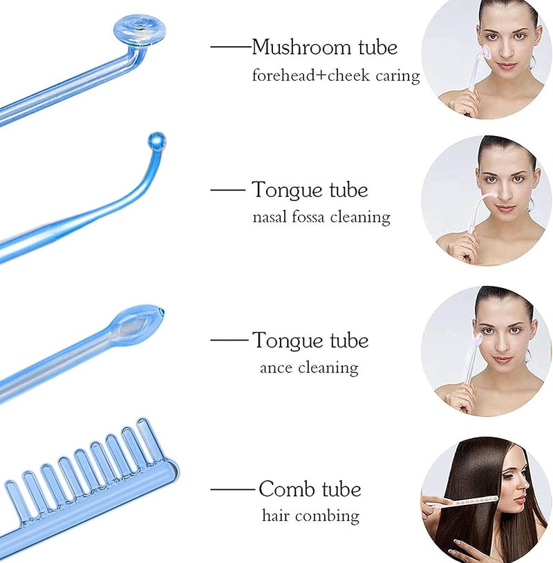 Elitzia Electrode Wand Glass Tube Blue Handheld Spare Parts 4Pcs ETHB02