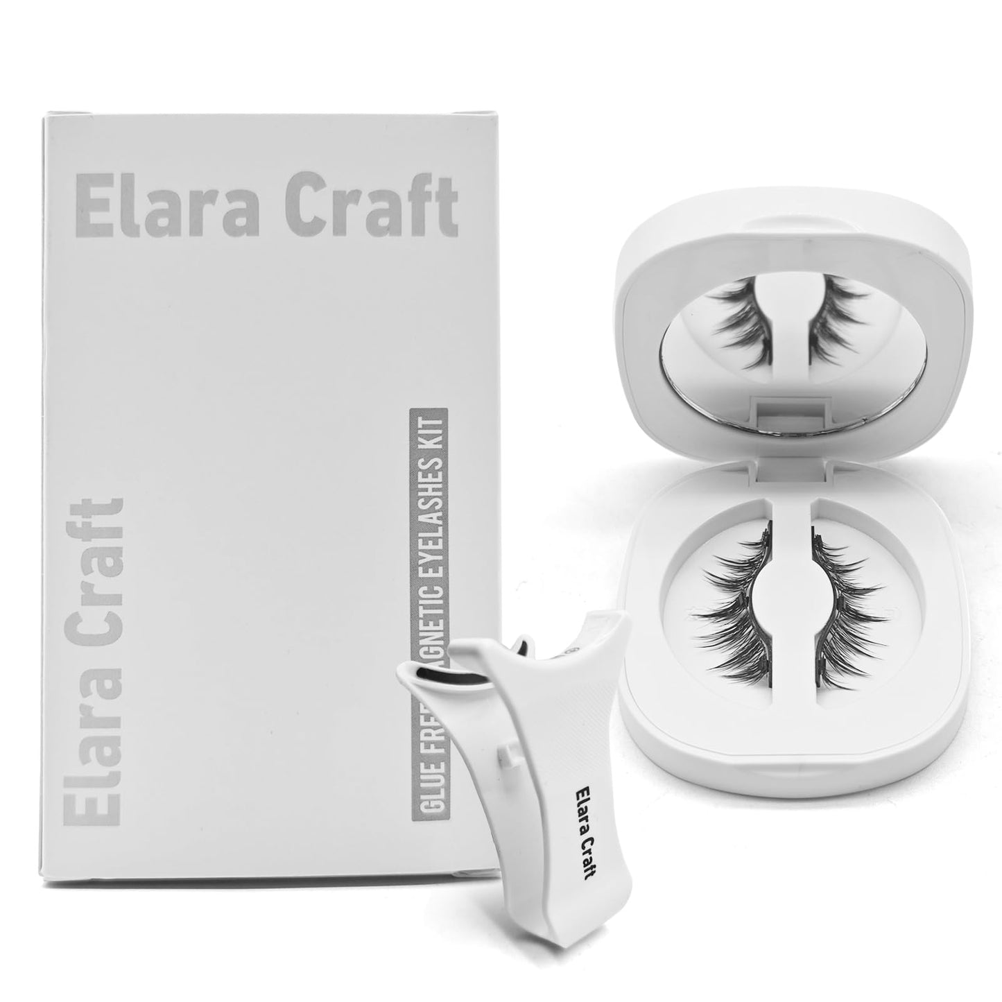 Elara Craft Magnetic Eyelashes with Applicator,Reusable Magnetic Lashes without Eyeliner, Glue-free False Lashes, Waterproof, Lightweight(Simple)