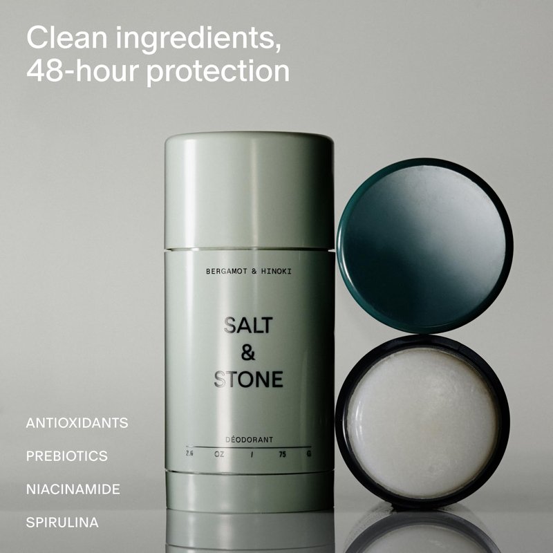 Salt & Stone Deodorant and Hand Cream Set - Bergamot & Hinoki Scent | Natural Moisturizing Formula