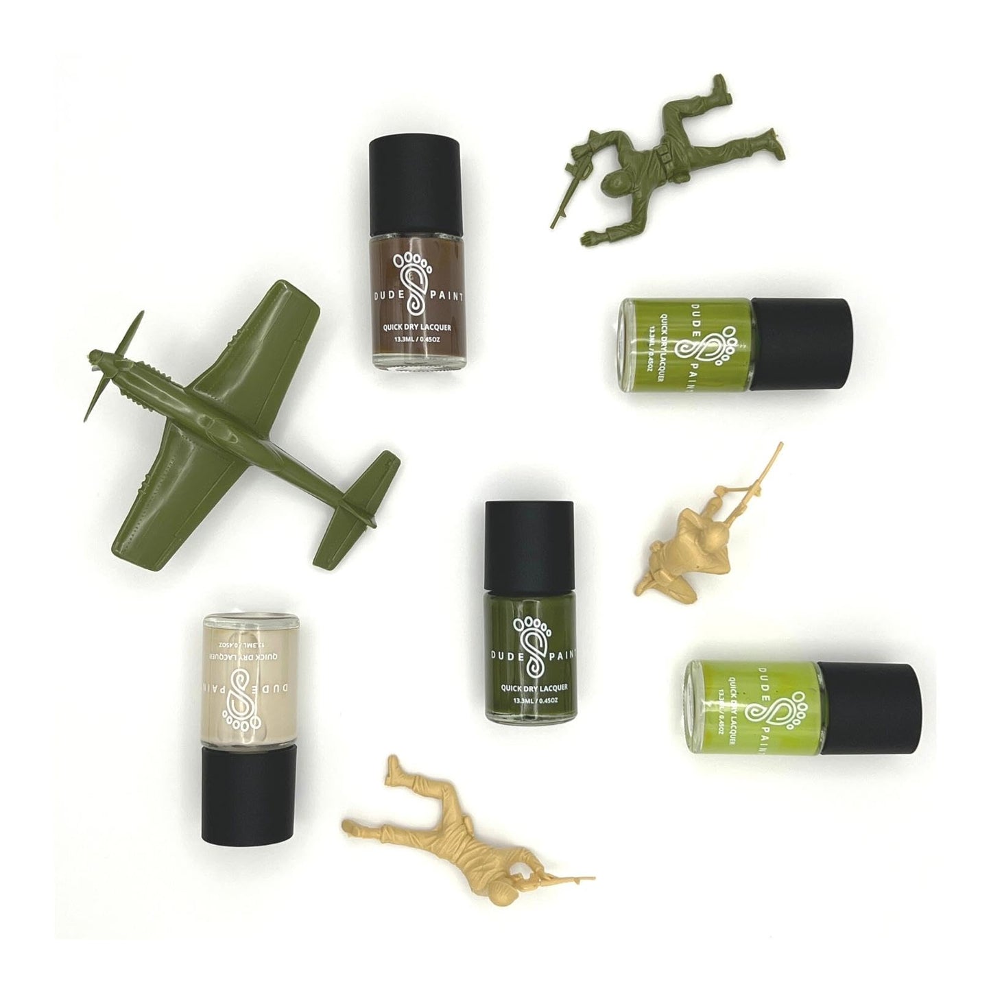 Dude Paint Dudes in Camo (Military/Camouflage) Nail Polish Set for Boys Pack of 5 Colors