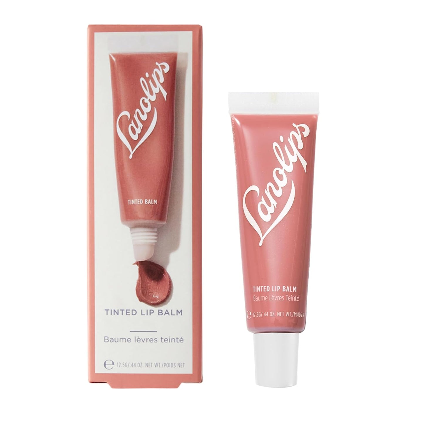 Lanolips Tinted Lip Balm - Moisturizing Color-Tinted Balm with Lanolin & Vitamin E | Perfect Nude (12.5g)