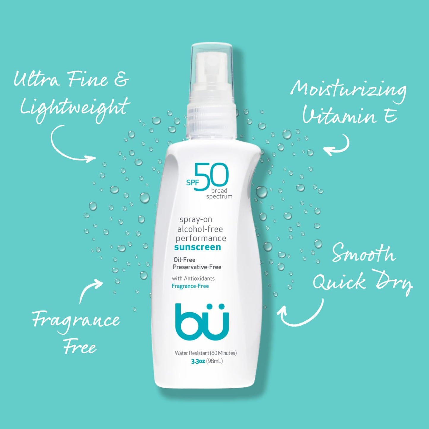 SPF 50 Sunscreen Spray - Fragrance-Free, Non-Greasy & Water-Resistant for Sensitive Skin | 3.3 oz