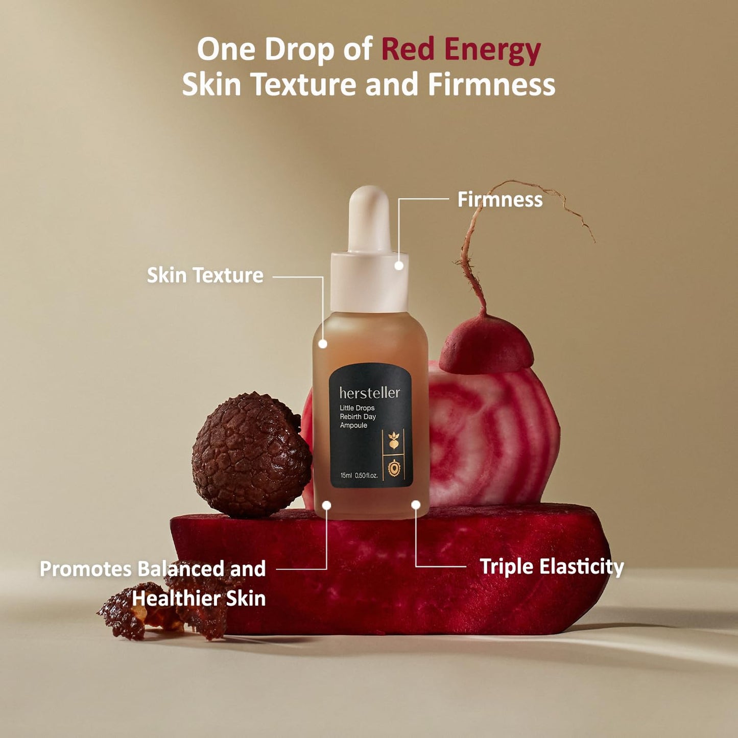 hersteller Little Drops Rebirth Day Ampoule 45ml, 1.5 Fl Oz Enhance Skin Texture Beetroot Extract Calming Vegan Facial Skin Plumper Looking Korean Skincare