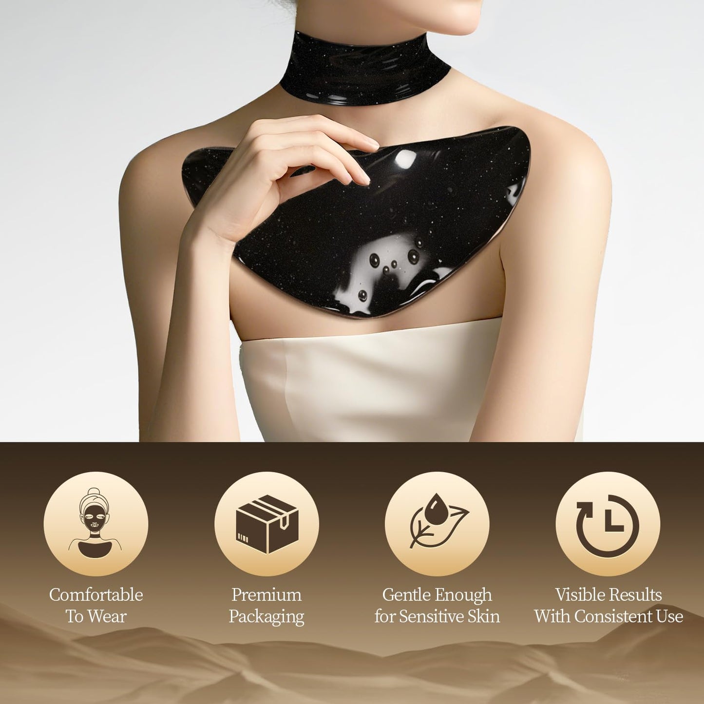 HEALOINE Celestial Black Diamond Facial Mask Black Diamond Neck Mask