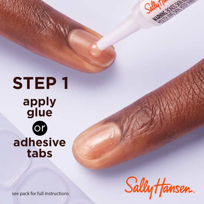 Sally Hansen Salon Effects® Perfect Manicure, Swoop There It Is, Press On Nails, Oval Shaped, Non-Damaging Adhesive Tabs, File, and Alcohol Pad Included