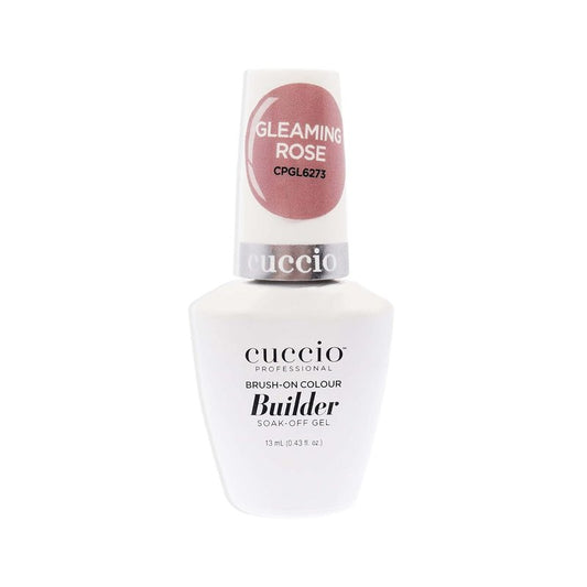 Cuccio Pro Brush-On Colour Builder Gel - Calcium Enriched Nail Polish for Reinforcing & Extending Natural Nails - Gleaming Rose - 0.43 Oz