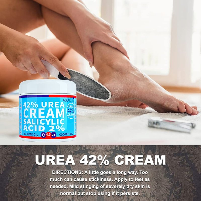 Urea Cream 42% - Premium Foot Cream with Salicylic Acid & Tea Tree Oil - 4 oz for Soft, Smooth Skin