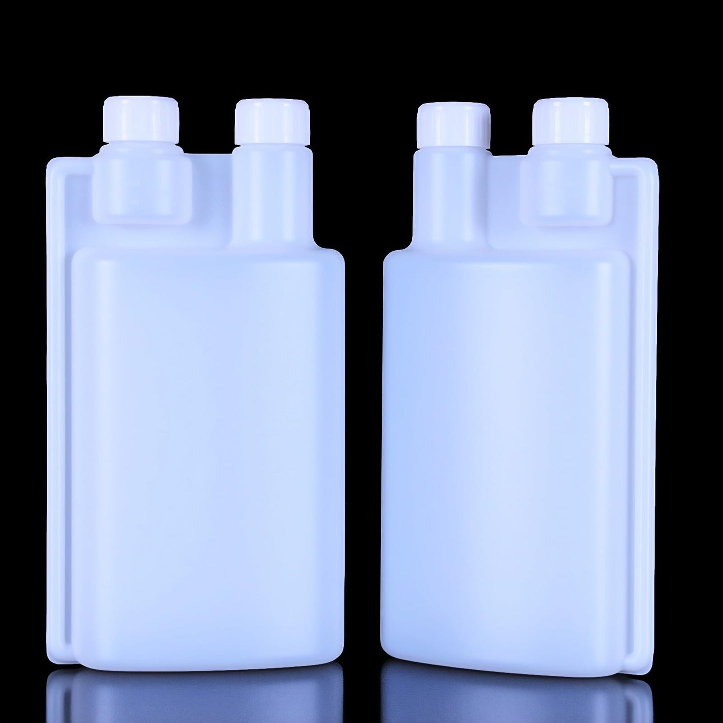 GOWARM 2 Pack Standard Squeeze Shot Bottle - HDPE Plastic Flask for Liquor, Portable Dispenser with Free Funnel (32OZ(1000ml) & 1.2OZ(30ml))