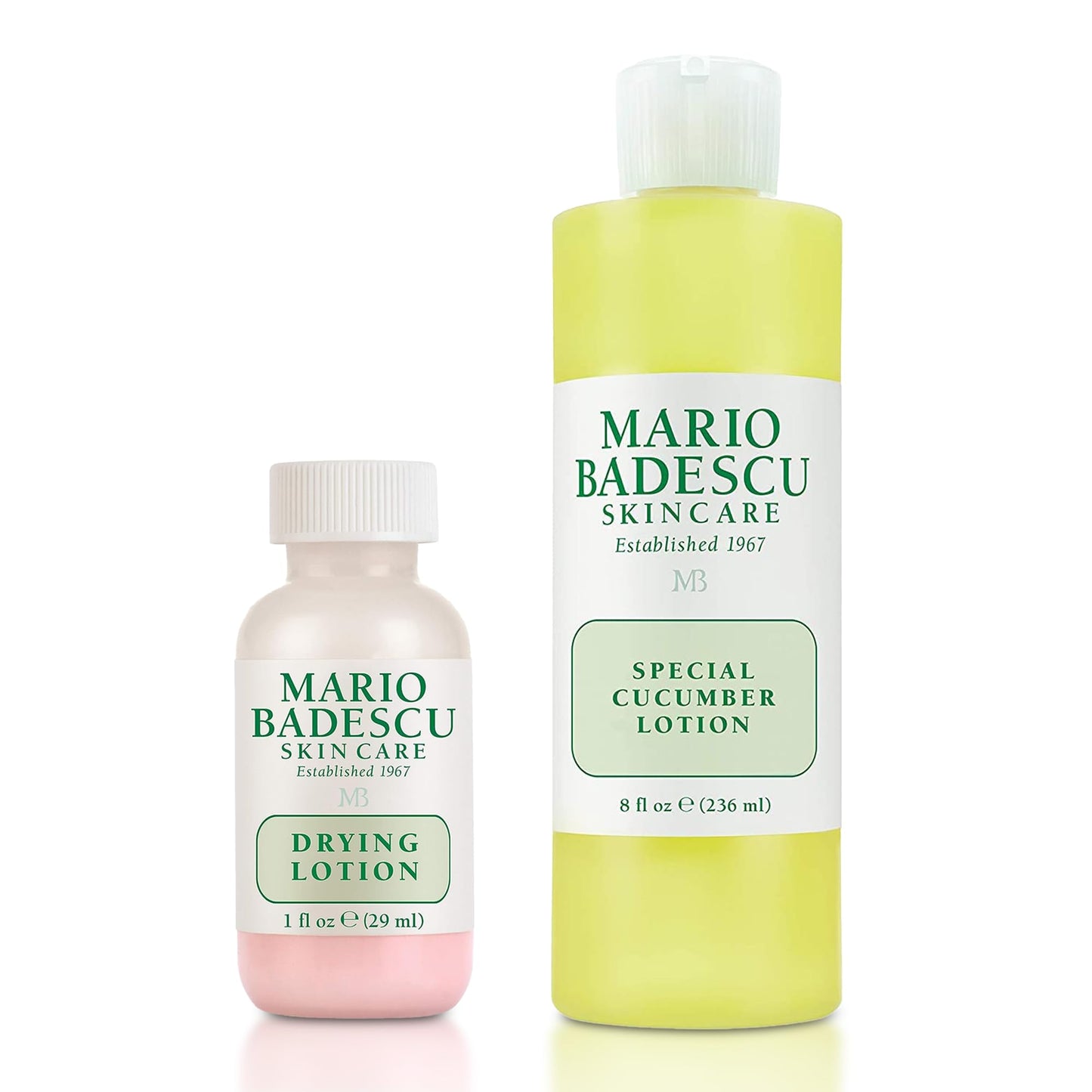 Mario Badescu Drying Lotion & Special Cucumber Lotion Bundle | Fast-Acting Blemish Spot Treatment & Oil-Removing Facial Toner | With Salicylic Acid, Sulfur, Zinc Oxide & Cucumber Extract | Clarifies