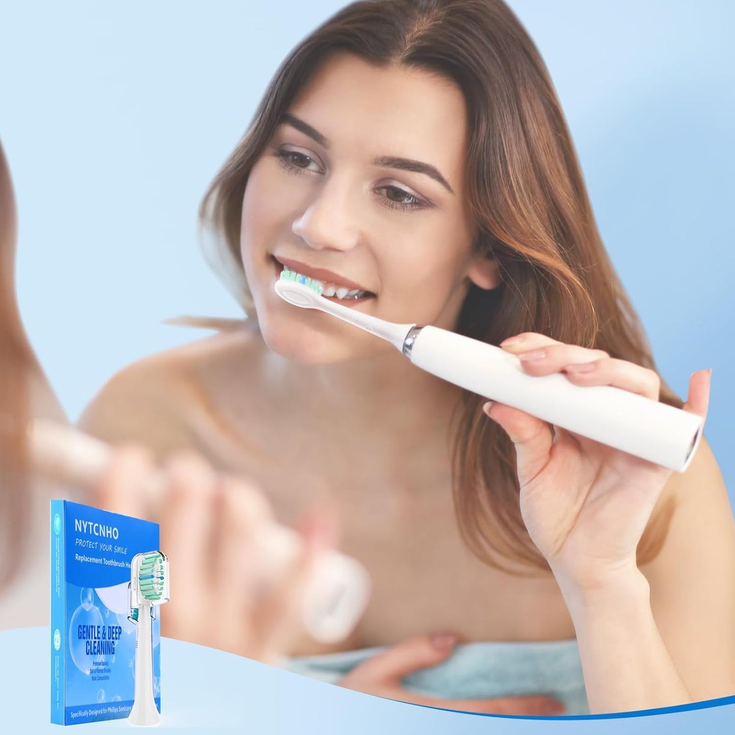 Replacement Toothbrush Heads Compatible with Philips Sonicare Electric Toothbrush,Replacement Brush Head for Replacement Heads C1 C2 G2 W 4100 HX9023/65 HX6062/65 and More Sonicare Snap-on Handles