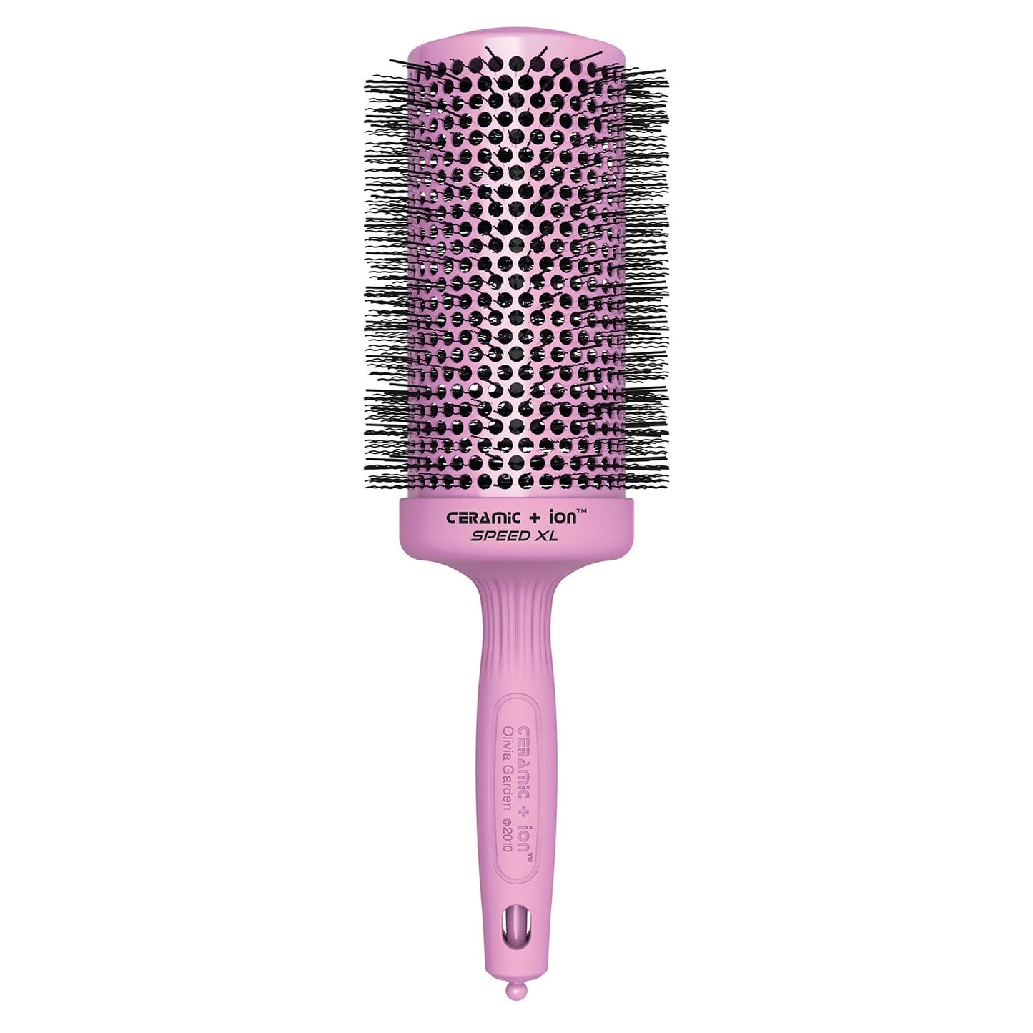 Olivia Garden Ceramic + Ion Speed XL - Extra-Long Round Thermal Hair Brush - Not Electrical - Professional Blowout Brush for Normal to Thick Hair - 4 1/4" - Diameter Barrel - 715-CIXL65BL