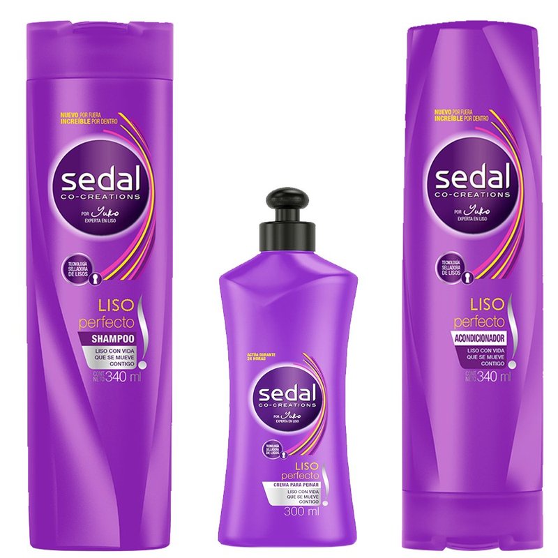 Sedal Liso Perfecto | 3-Piece Hair Straightening Set for Smooth, Sleek Hair