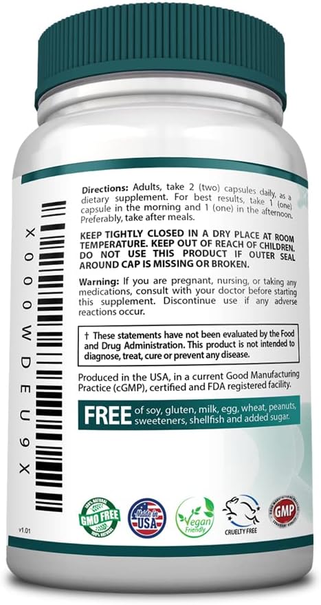 Natural Hair Growth Solution - Dietary Supplement for Thicker Hair | 60 Capsules