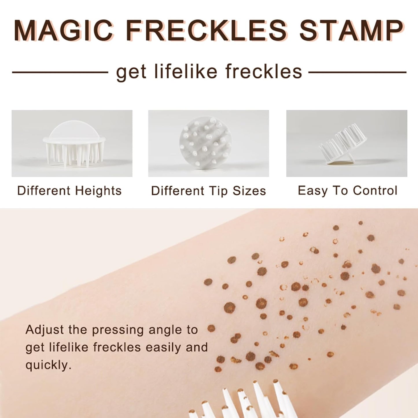 Liquid Freckle Pen - Long Lasting Waterproof Fake Freckles Stamp | Natural Sunkissed Makeup, 01 Saddle Brown