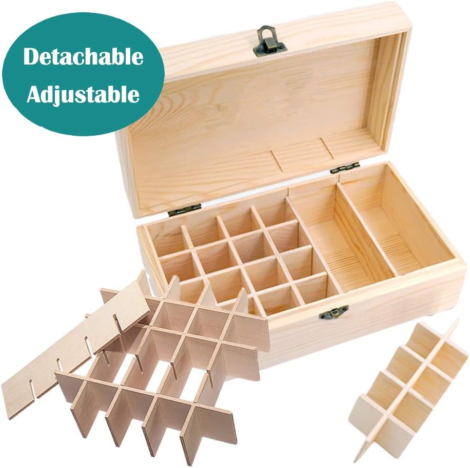 Essential Oil Storage Box - Wooden Organizer for 36 Bottles | Travel & Presentation Friendly