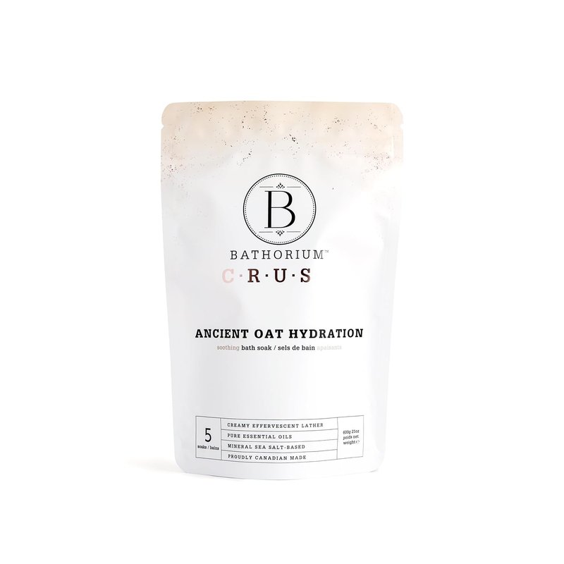 Bathorium Ancient Oat Bath Soak | Mineral Sea Salt & Colloidal Oats, 21 oz, Light Floral Fragrance