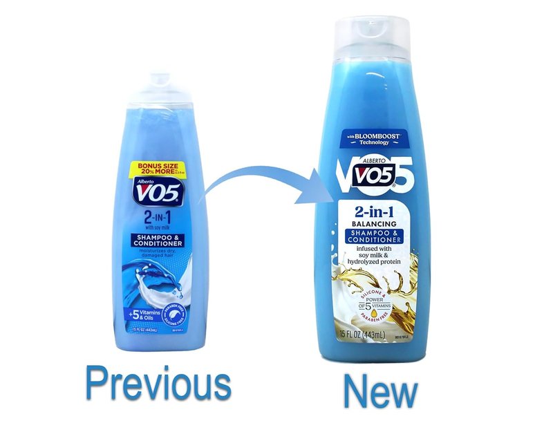 Alberto VO5 2-in-1 Moisturizing Shampoo & Conditioner - Softens & Shines | 12.5 Oz Bottles, 6 Pack