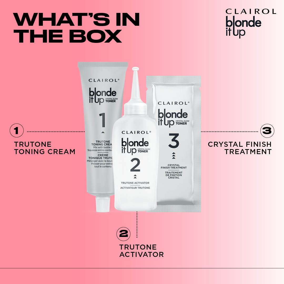 Blonde It Up Crystal Glow Toners Demi-Permanent Hair Dye, Pearlescent Hair Color with Crystal Finish Treatment