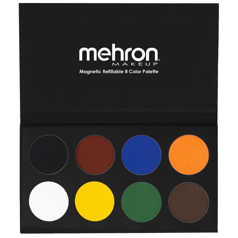 Mehron Makeup Paradise Makeup FX 8 Color Basic Palette | Magnetic Refillable Body Paint & Face Paint Palette | Professional & Water Activated | Costumes, SFX, Halloween, & Cosplay | Made in the USA