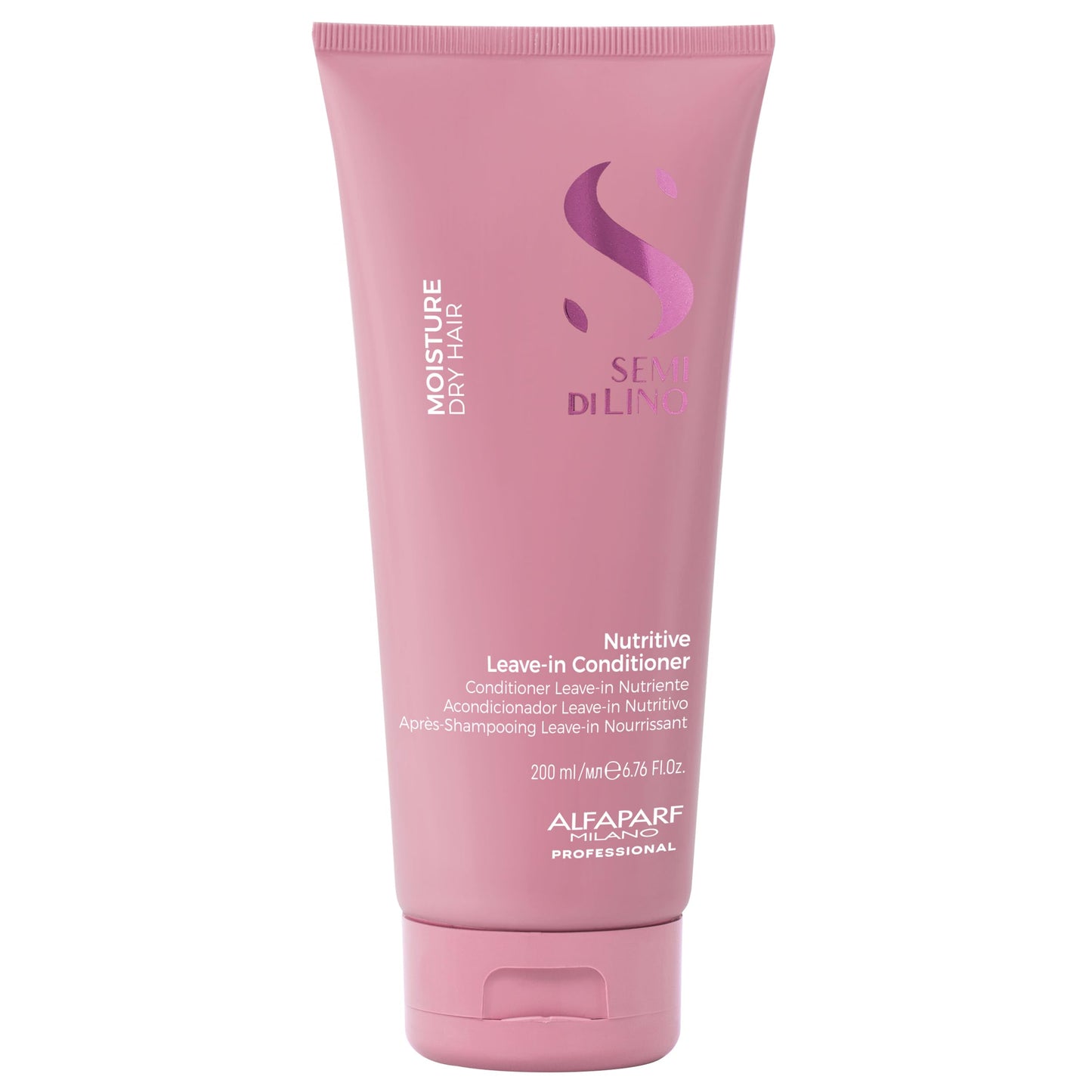Alfaparf Milano Semi di Lino Moisture Shampoo and Leave-In Conditioner Set with Cristalli Liquidi Hair Oil Serum (50ml) for Dry Hair - Moisturizing - Sulfate Free - Hydrating - Adds Shine