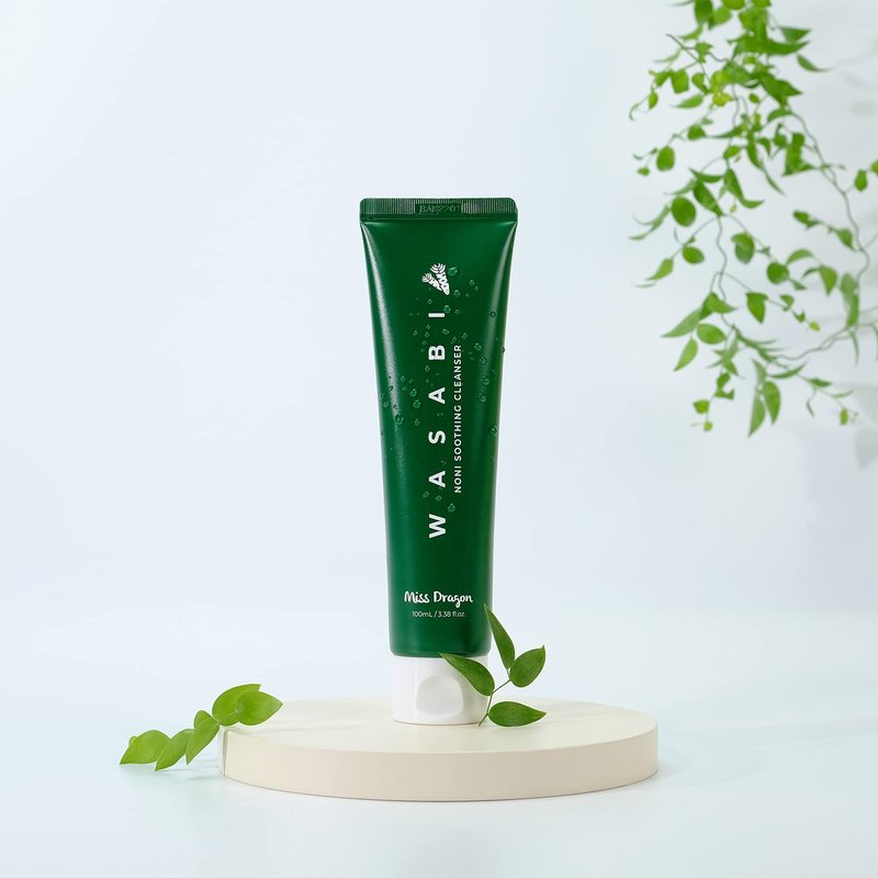 Wasabi Noni Soothing Cleanser - pH 5.5 Gentle Gel for Sensitive & Oily Skin | 3.38 fl. oz. Vegan Korean Facial Cleanser
