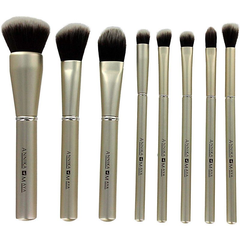 Professional Cosmetic Brush Set - 8-Piece Makeup Brushes with Synthetic Hair & Bag