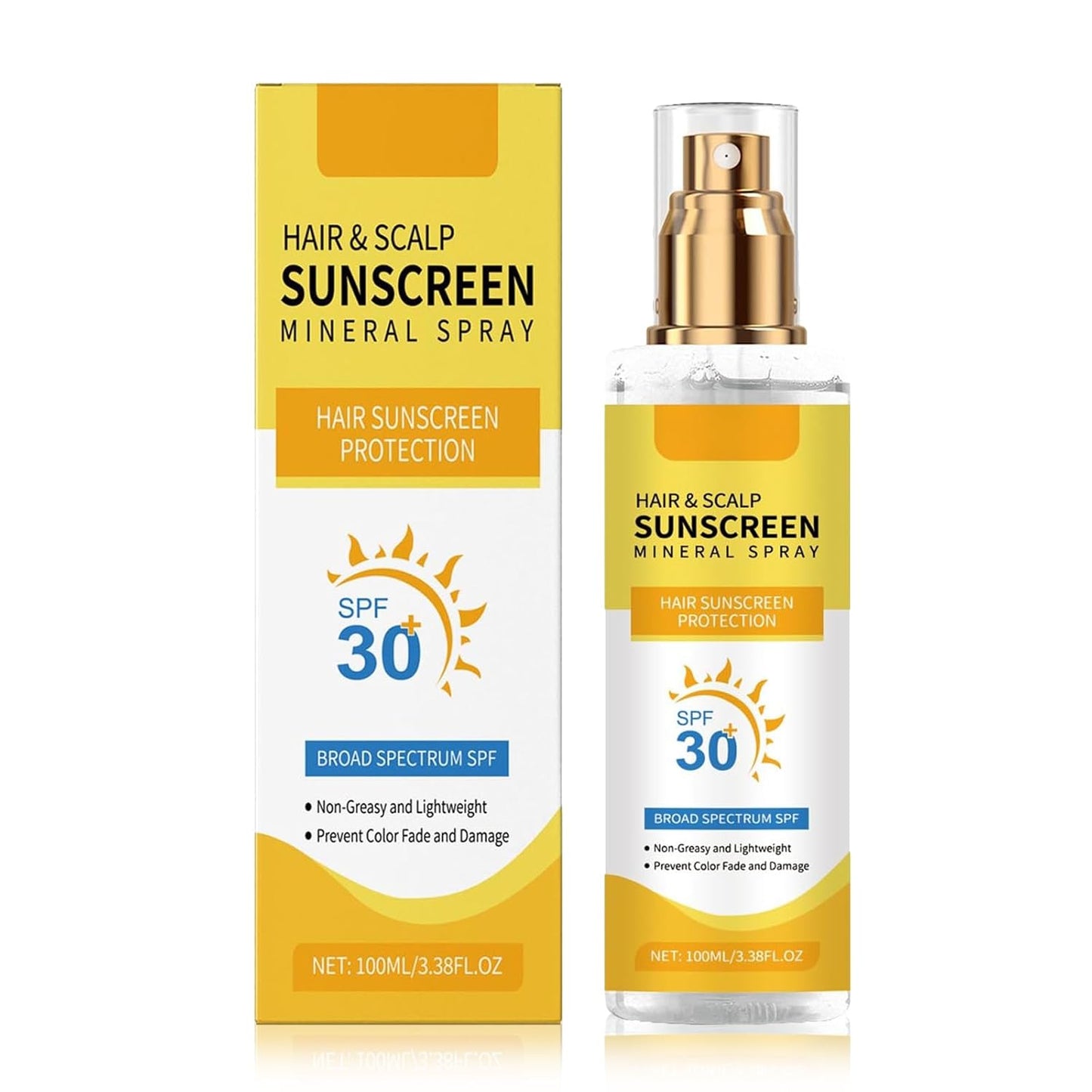 Hair & Scalp Sunscreen Spray SPF 30 - Color-Lock UV Shield for Dyed Hair | Weightless & Vegan Formula