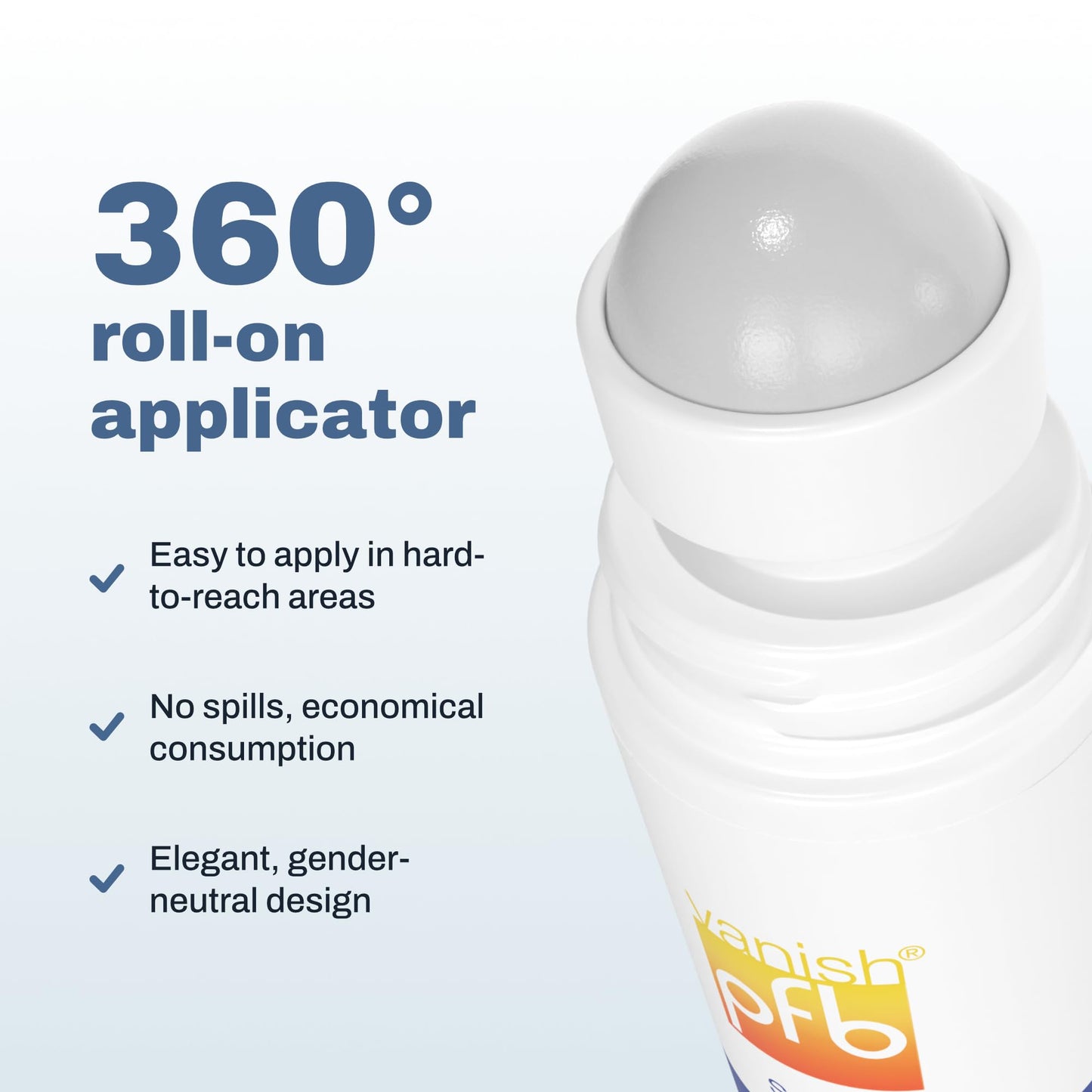 PFB Vanish Razor Bump Stopper Roll On Shaving Gel - Skin Care Treatment for Ingrown Hairs and Razor Burns, 93g